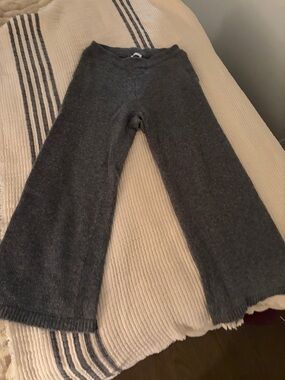 Anine Bing Charcoal Gray Knit Flared Sweatpants